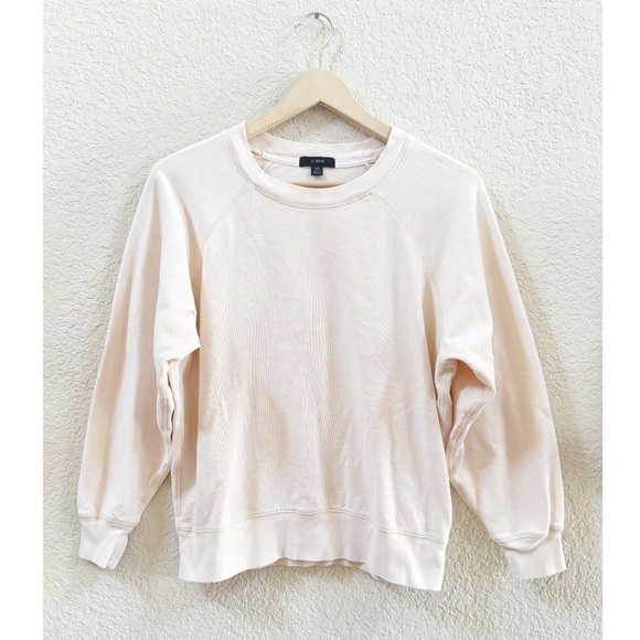 J. Crew Sweater Magic Rinse Pullover Sweatshirt Crew Classic Preppy Cream XS - Picture 2 of 10